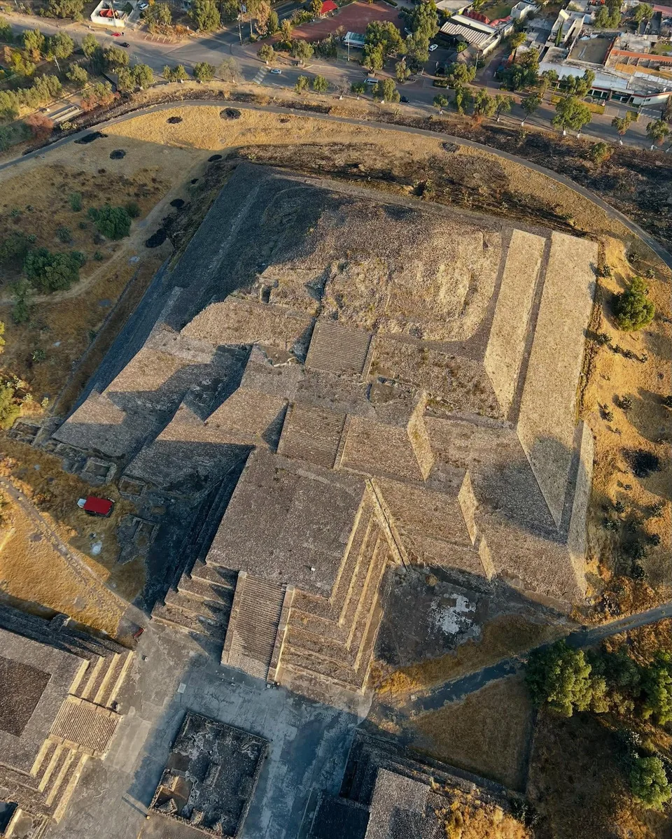 The Pyramid of the Moon photographed from directly overhead